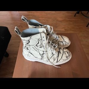 Dr. Martens Pascal Marble White Boots Size 10